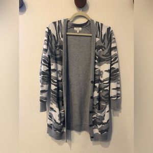 Lucky Brand Grey Camouflage Cardigan XS